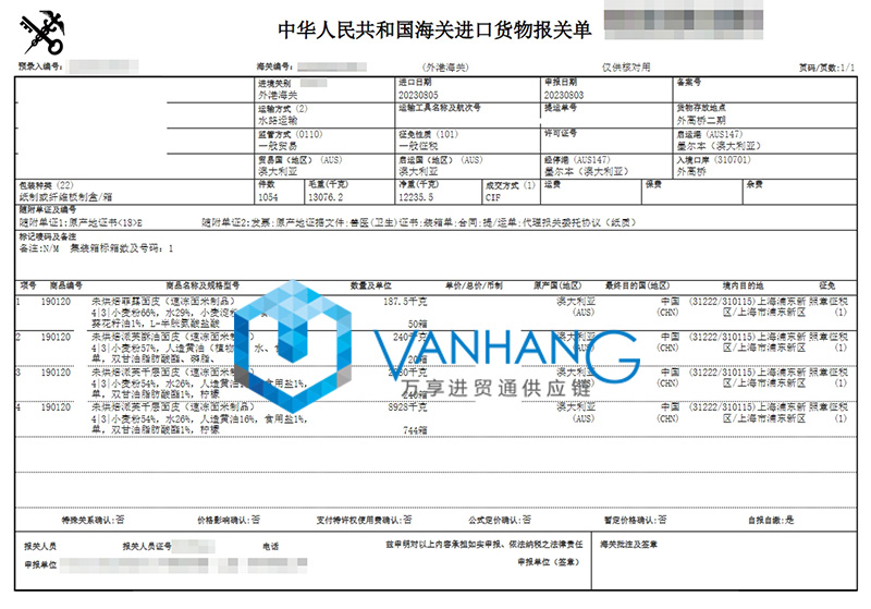 澳洲食品原料進口報關(guān)流程